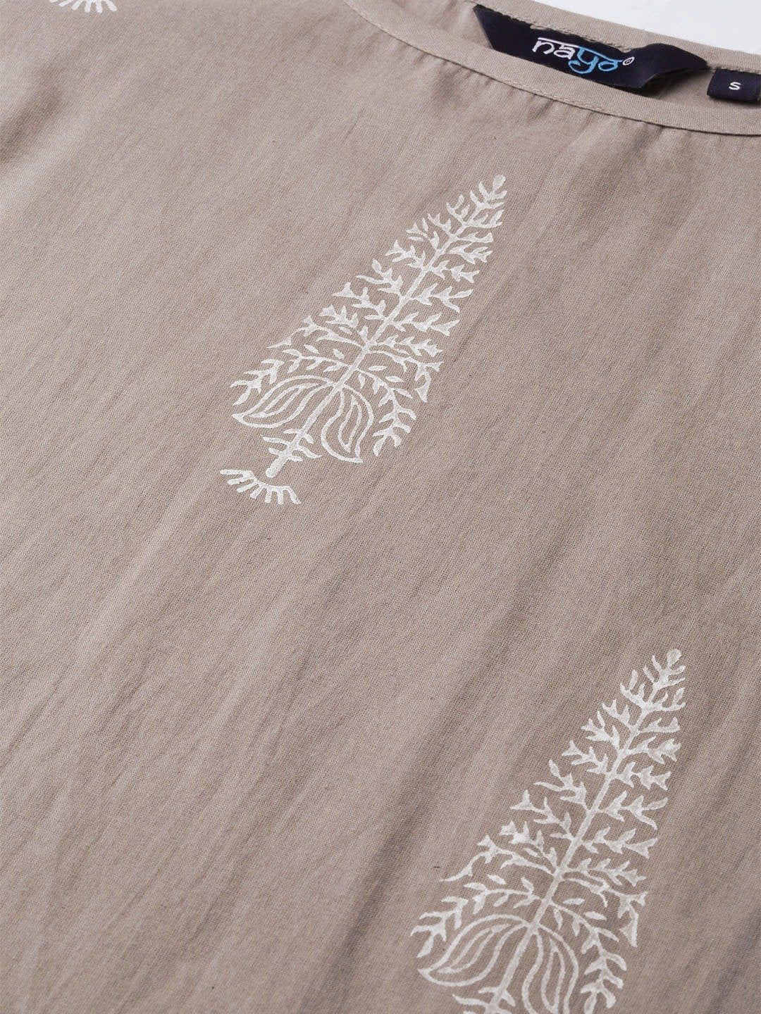 Women's Grey Three-Quarter Sleeves Straight Kurta With Palazzo Set