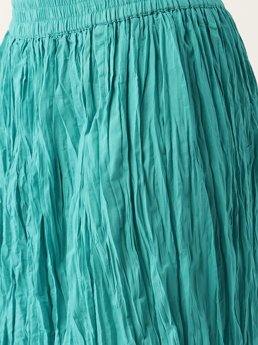 Women's Green & Turquoise Blue Printed Kurta With Skirt & Dupatta