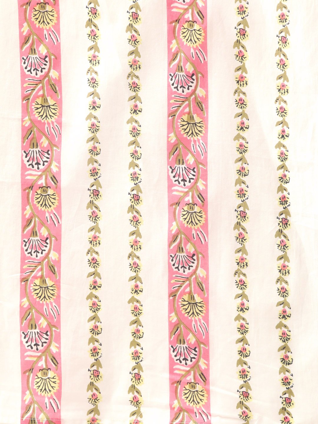 Women's Pink & Off-White Printed Kurta With Palazzos & Dupatta