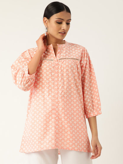 Women's Pink And White Tunic