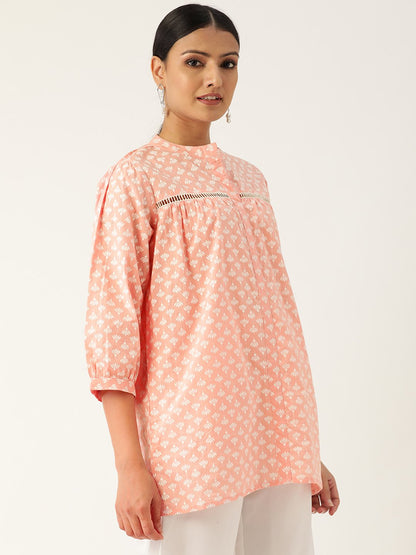 Women's Pink And White Tunic