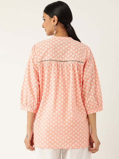 Women's Pink And White Tunic