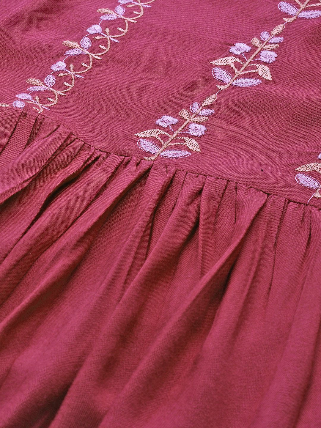 Women's Pink Solid Solid Keyhole Neck Viscose Rayon Fit And Flare Dress