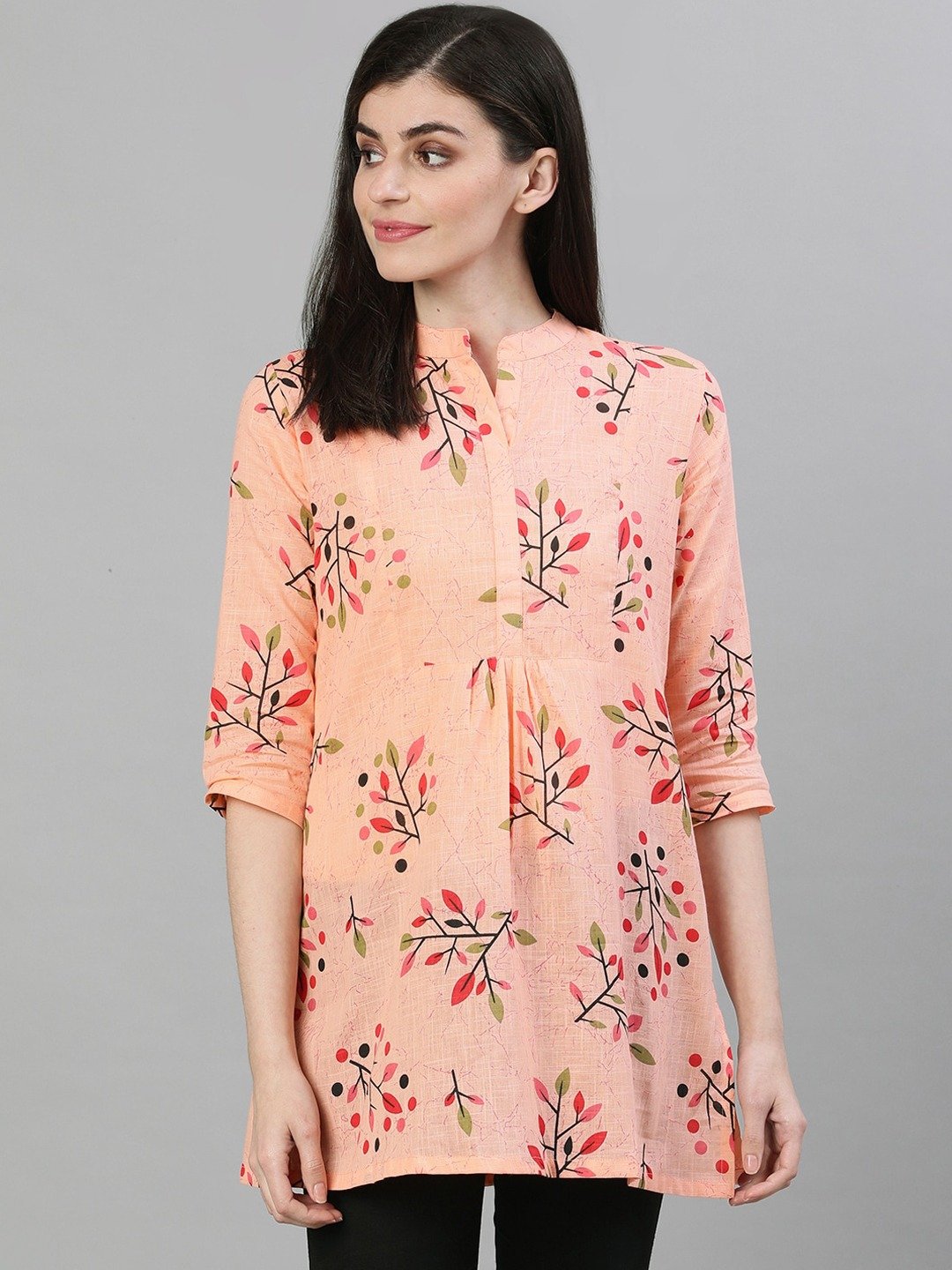 Women's Pastel Pink And Blue Pin-Tuck Tunic