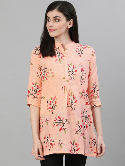 Women's Pastel Pink And Blue Pin-Tuck Tunic