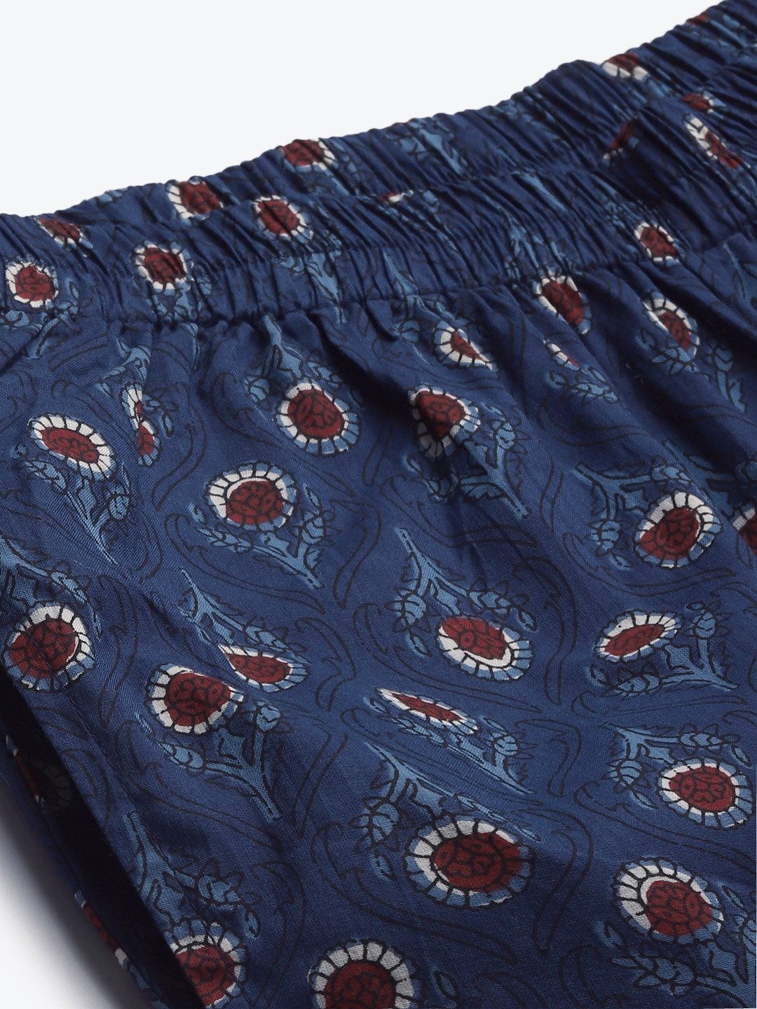 Women's Blue & Maroon Printed Night Suit