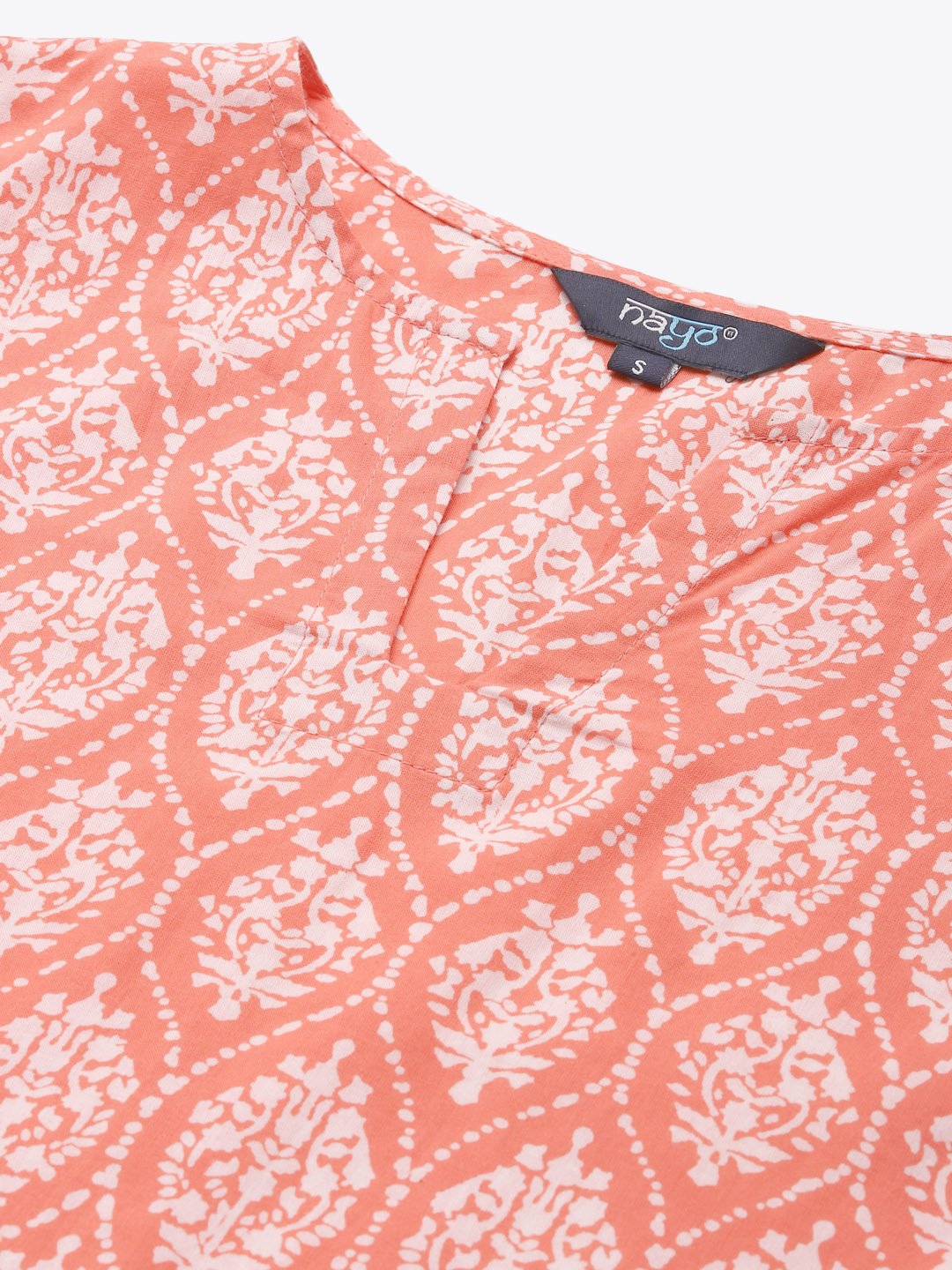 Women's Peach & Off White Printed Night Suit