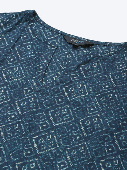 Women's Indigo Printed Night Suit