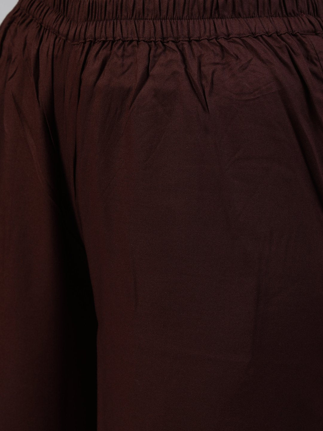 Women's Dark Brown Sequence Straight Kurta Plazzo & Net Dupatta