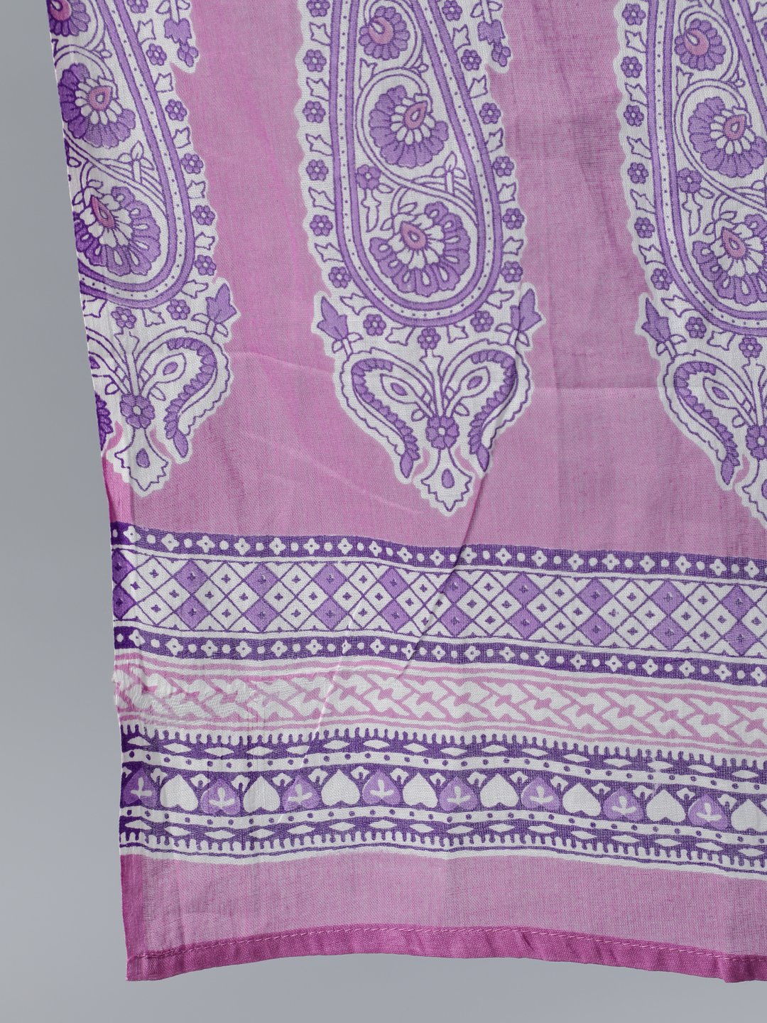 Women's Purple Printed Maternity Dress With Three Quarter Sleeves & Dupatta
