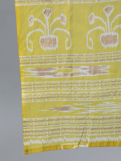 Women's Lime Green & Gold Indigo Printed Maternity Dress With Three Quarter Sleeves & Dupatta