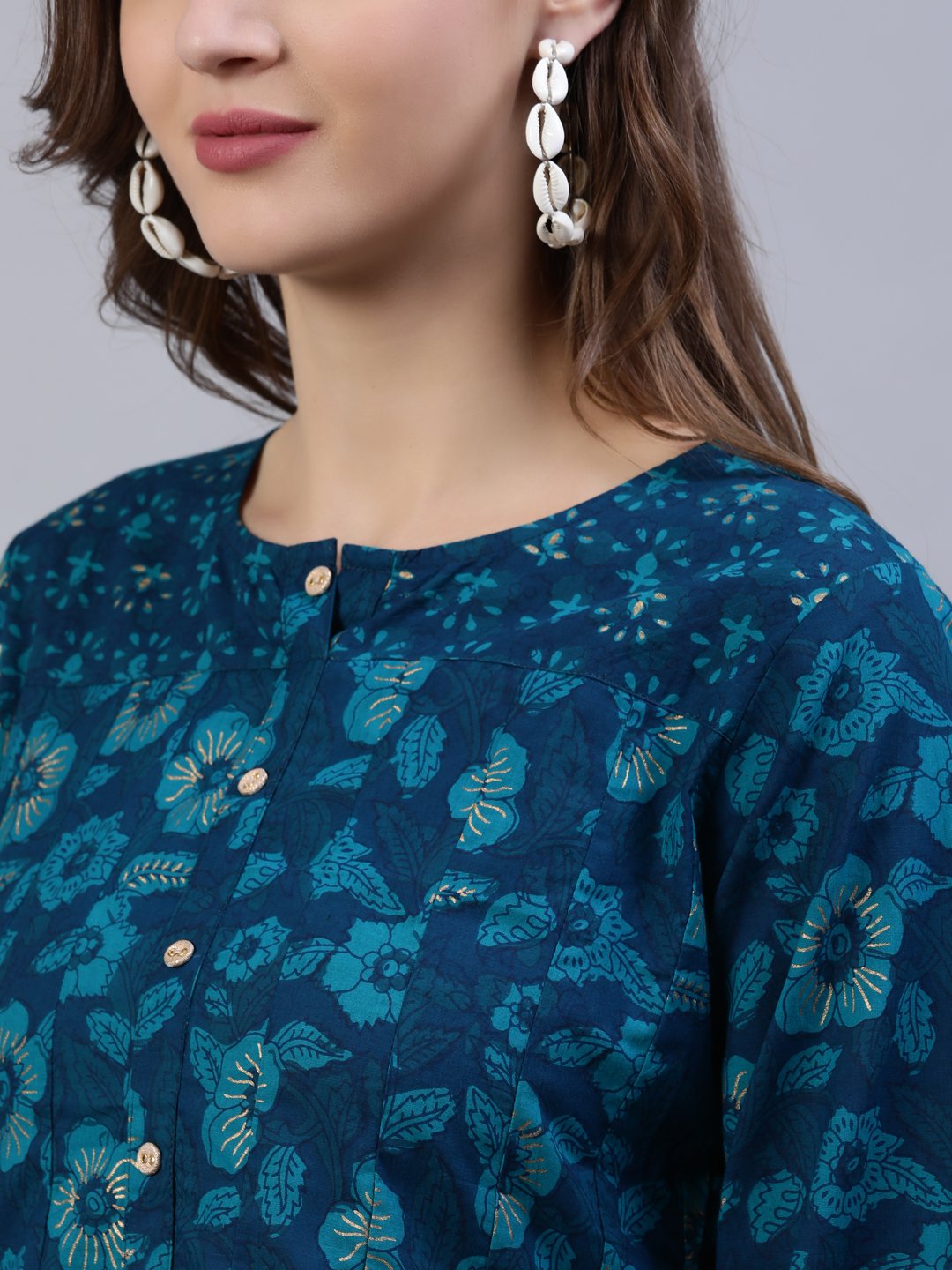 Women's Green Box Pleated Tunic