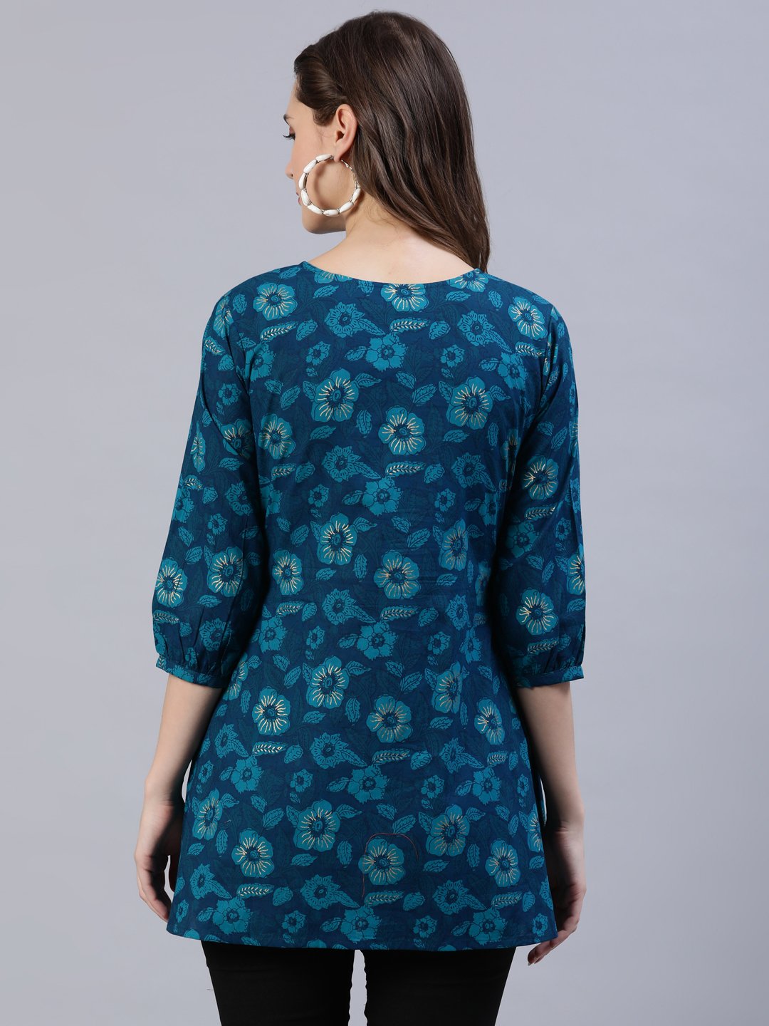 Women's Green Box Pleated Tunic