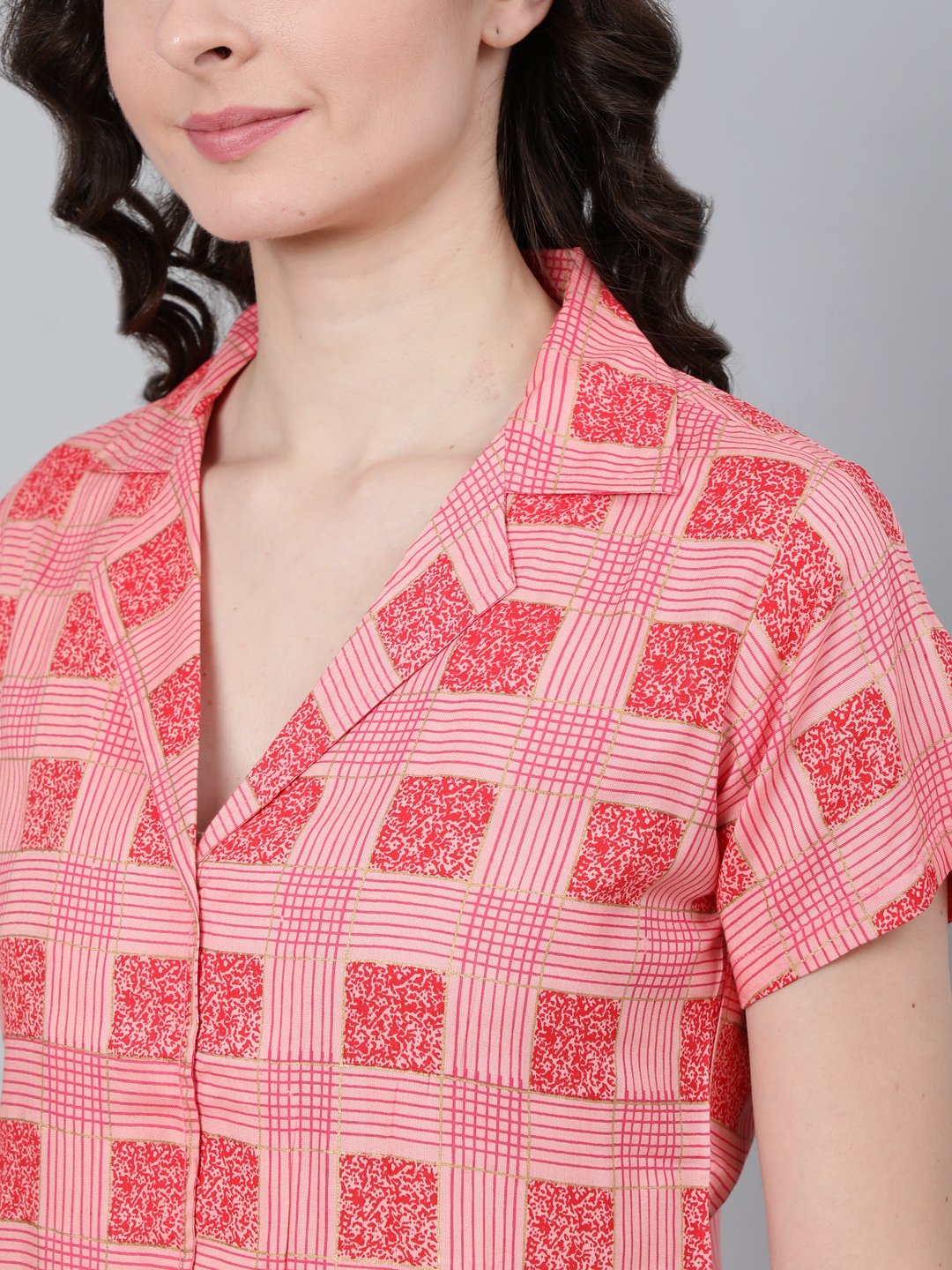 Women's Pink Printed Night Suit