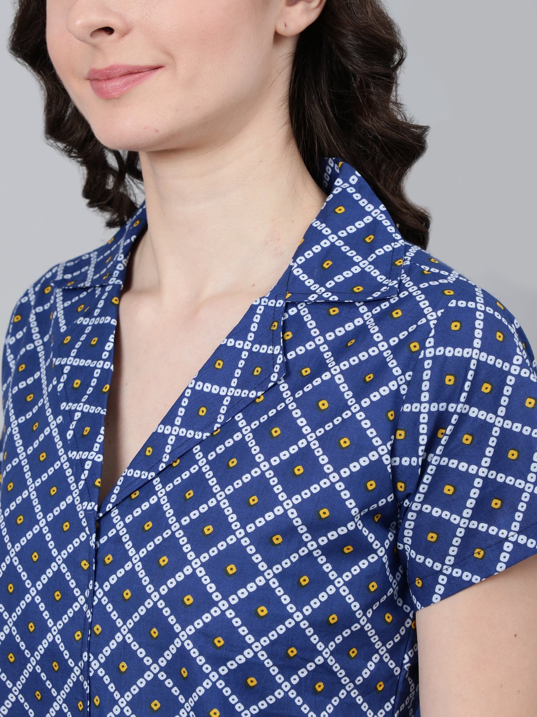 Women's Blue Printed Night Suit