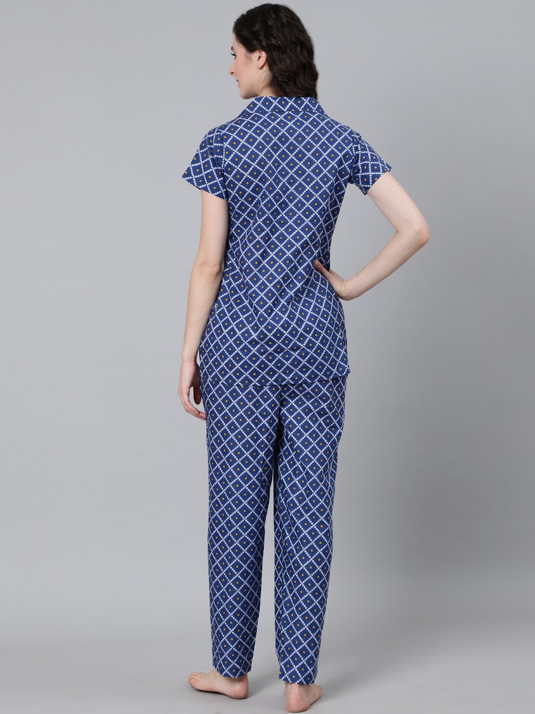 Women's Blue Printed Night Suit
