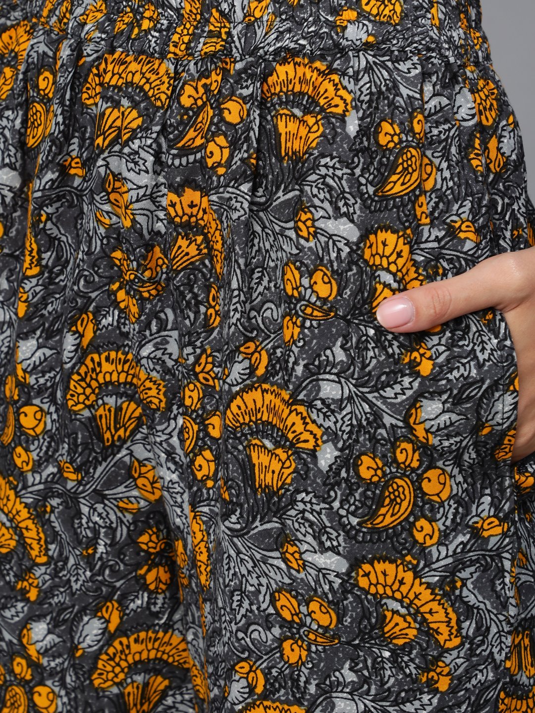 Women's Grey Printed Night Suit Set