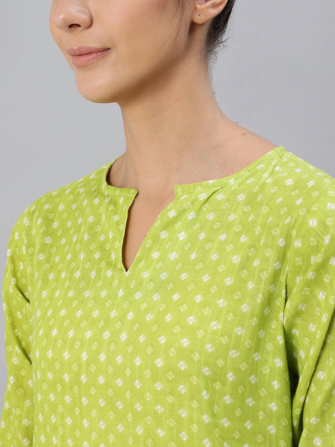 Women's Green Printed Night Suit Set