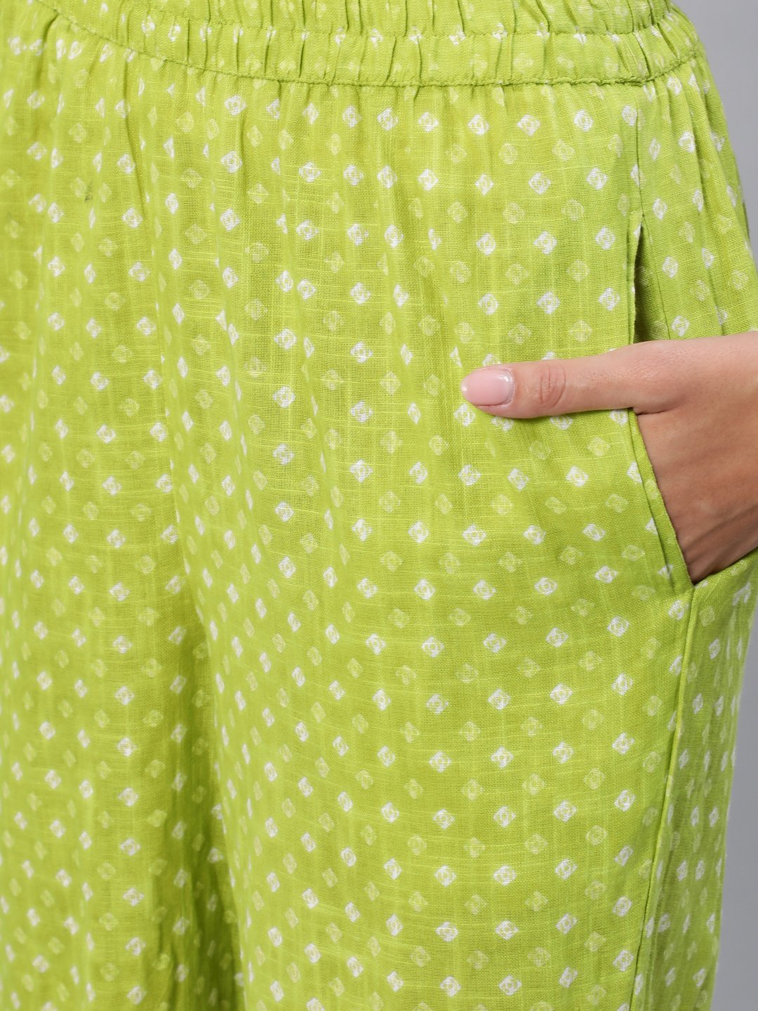 Women's Green Printed Night Suit Set