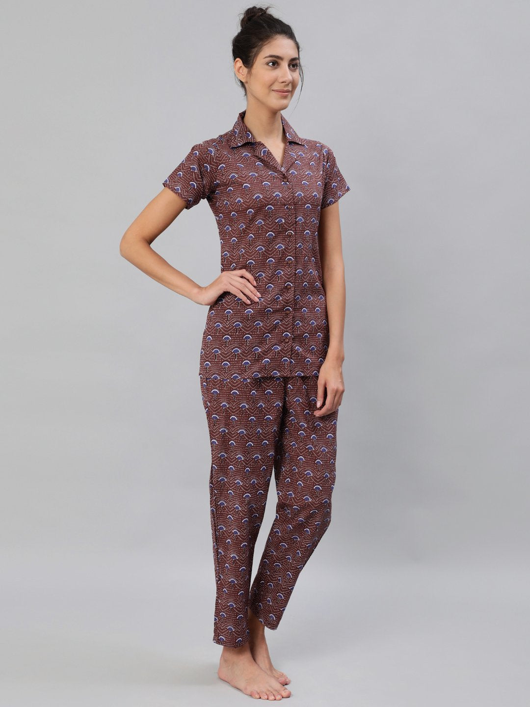 Women's Multi Colored Night Suit Set