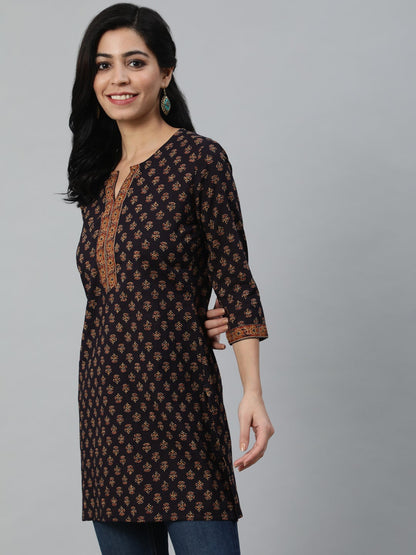 Women's dark Purple Printed Tunic