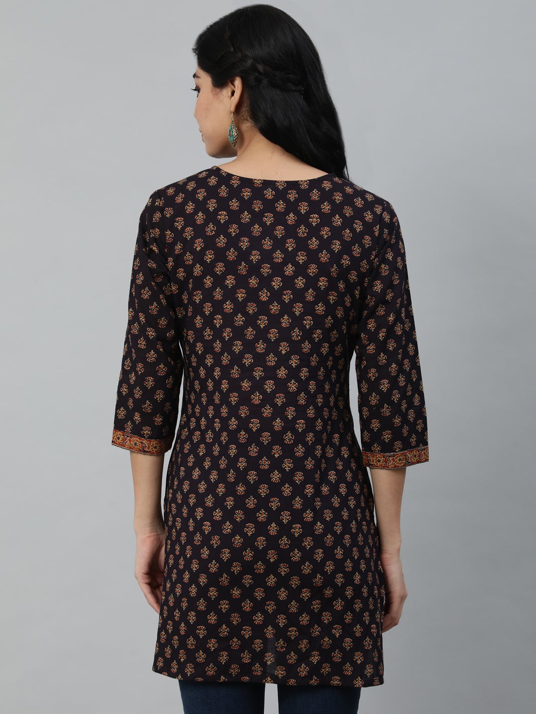 Women's dark Purple Printed Tunic