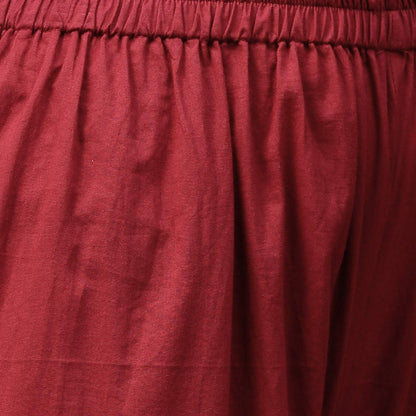 Women's Maroon Solid Kurta With Maroon Sharara