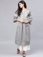 Women's Black And White Checked Kurta With Palazzos