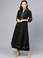 Women's Black Solid Kurta With Palazzos