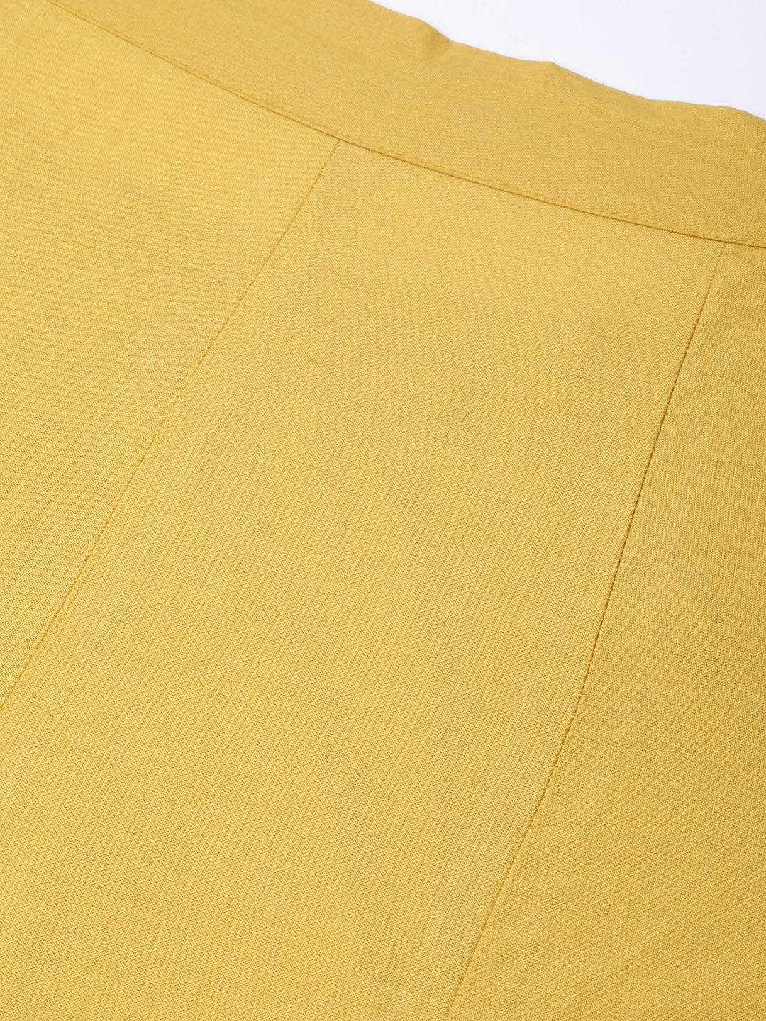 Women's Mustard Yellow Solid Gotta Detailing Kurta & Mustard Gotta Lace Skirt
