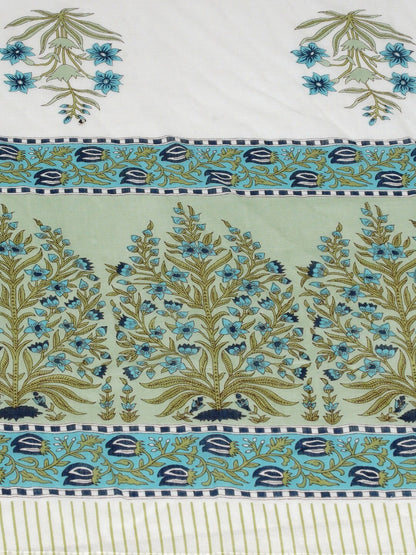 Women's Blue Solid Kurta With Palazzo & Printed Dupatta