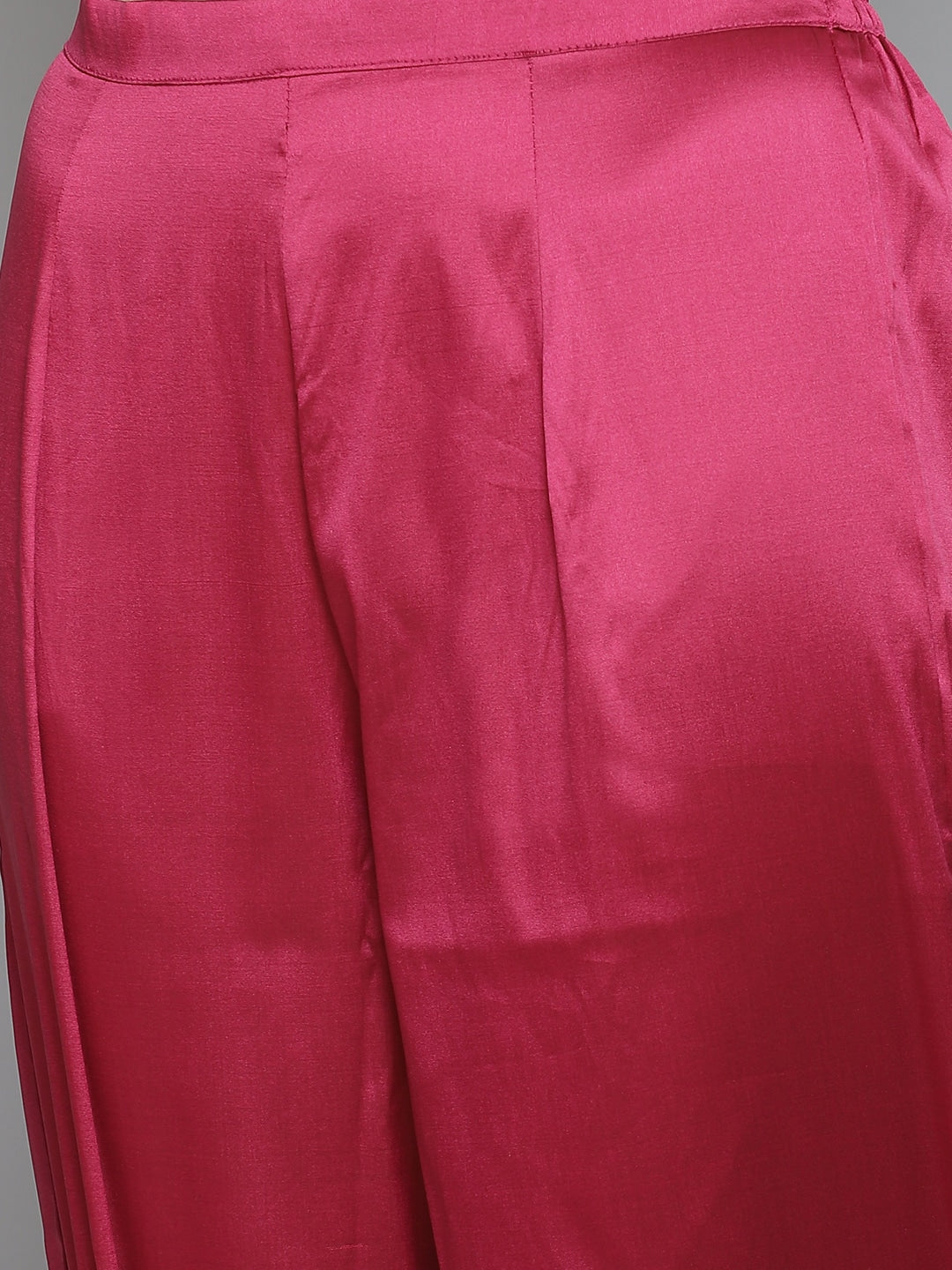 Women's Burgundy Solid Kurta With Palazzos With Dupatta