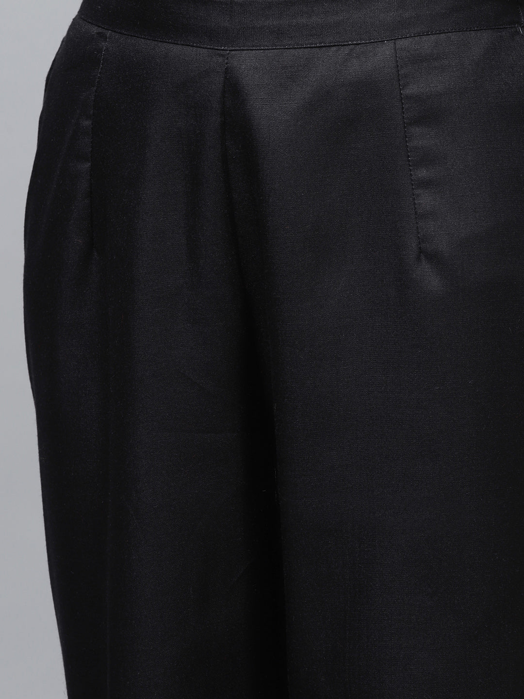Women's Black Floral Printed Kurta With Palazzos