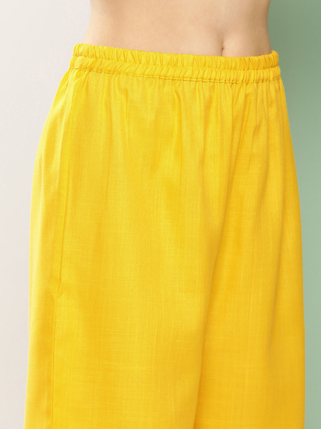 Women's Mustard Floral Printed Jacket, Kurta With Palazzos