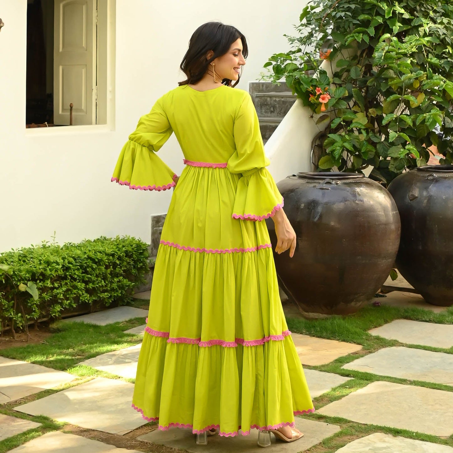 Women's Tender Green Cotton Dress
