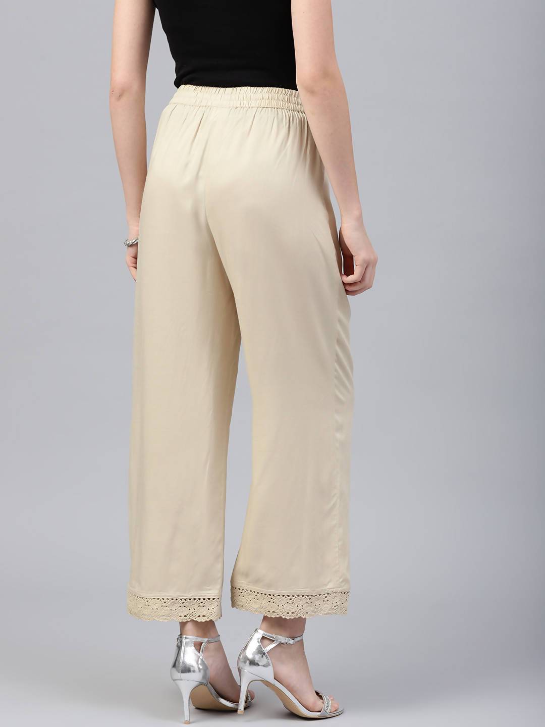 Women's Rayon Embellished Wide-Leg Palazzo