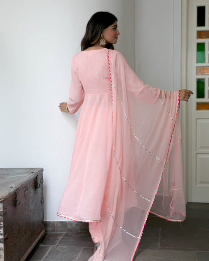 Women's Peachish Pink Cotton Suit Set
