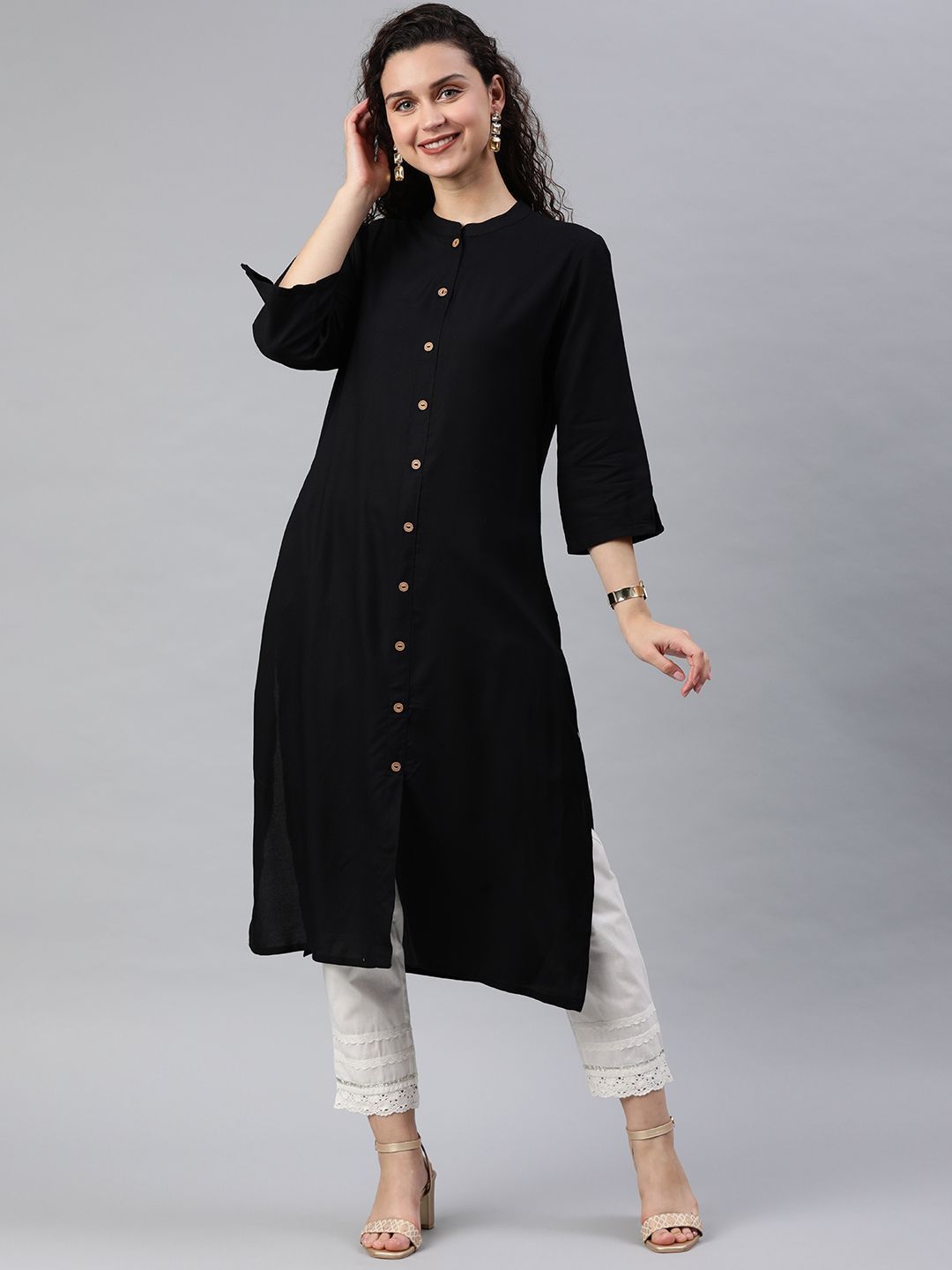 Women's Rayon Solid A-Line Kurta