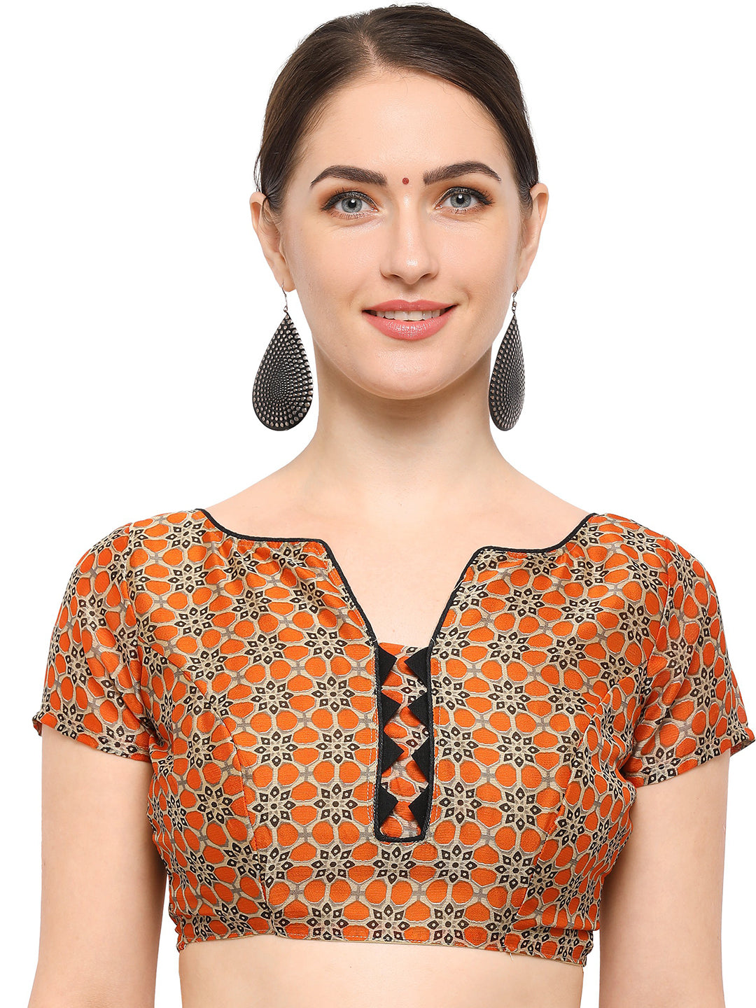 Women's Red Chiffon Printed Saree