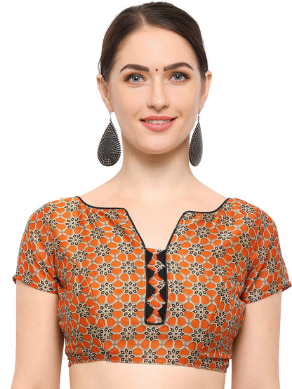 Women's Red Chiffon Printed Saree