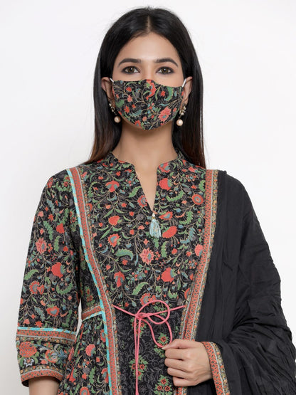 Women's Printed Flared Kurta Pant Dupatta Set