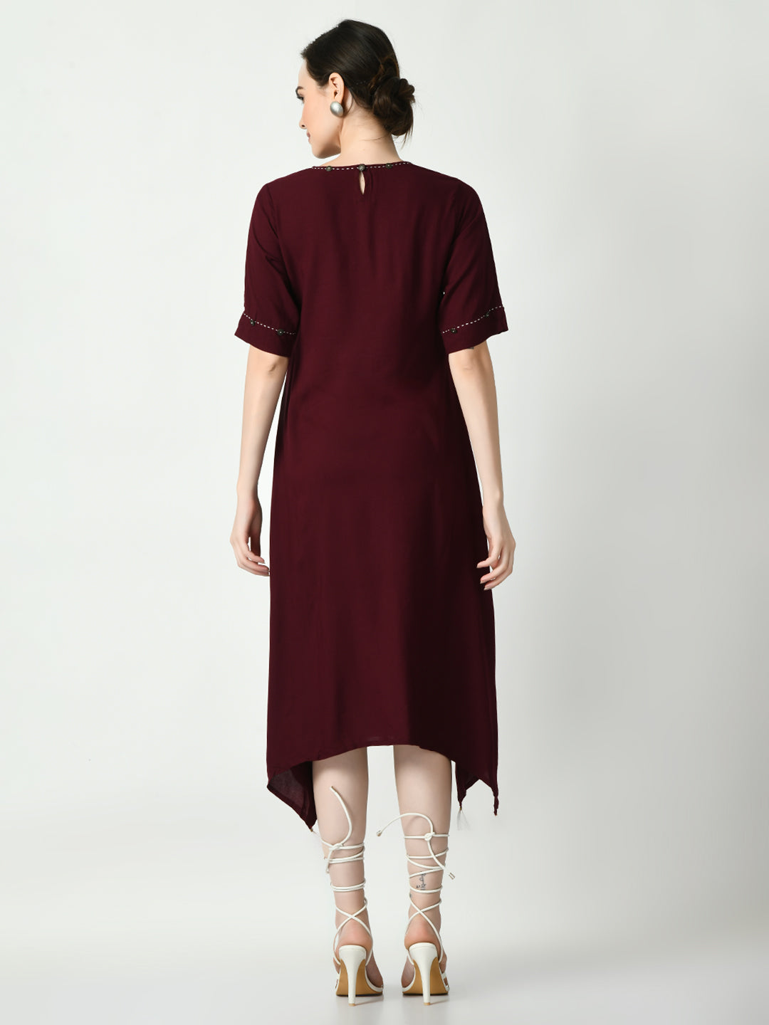 Women's Coffee Brown A-Line Solid Kurta
