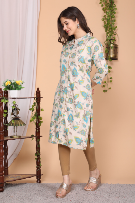 Women's Straight Rayon Printed Kurta