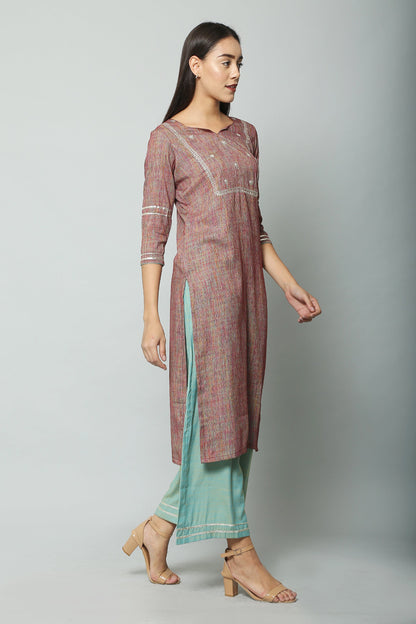 Women's Viscose Rayon Kurta And Palazzo With Dupatta Set
