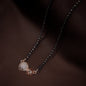 Women's 18k Rose Gold Plated Pendant with Black Bead Chain Mangalsutra