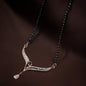 Women's 18k Rose Gold Plated Pendant with Black Bead Chain Mangalsutra