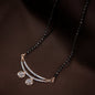Women's 18k Rose Gold Plated Pendant with Black Bead Chain Mangalsutra