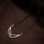 Women's 18k Rose Gold Plated Pendant with Black Bead Chain Mangalsutra