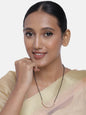 Women's 18k Rose Gold Plated Pendant with Black Bead Chain Mangalsutra