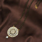 Women's 18k Gold Plated Traditional Pearl Kundan Studded Pendant Mangalsutra